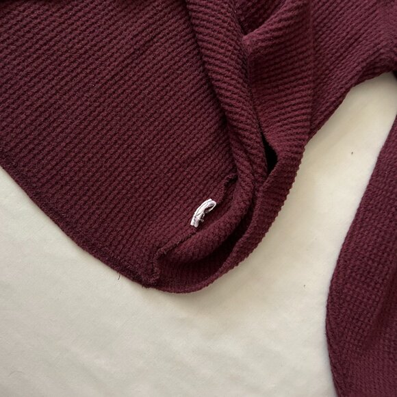 Two Old Navy Women's Waffle Knit Long Sleeve 3-Button Henley Tops Green Burg XS - Picture 11 of 11